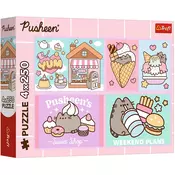 Upoznajte macku Pusheen — puzzle 4 x 250 kom. - Trefl