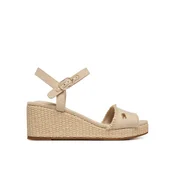 Tommy Hilfiger Sandali Mid Woven Wedge Espad Fringe FW0FW09470 Bež