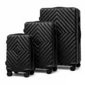 Set kofera 3u1 u crnoj boji - Chevron dezen