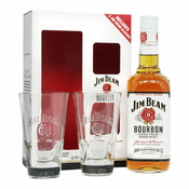 Jim Beam Bourbon Viski, 0.7l, sa 2 caše
