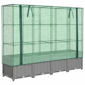 Vidaxl Visoka greda s prevleko za rastlinjak videz ratana 160x40x138cm
