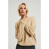 Womens perforated sweater MOODO - beige