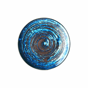 Moder keramičen krožnik MIJ Copper Swirl, o 29 cm