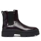 Gležnjarji Chelsea Calvin Klein Lugged Chelsea Boot Matt Lth HM0HM02445 Temno rjava