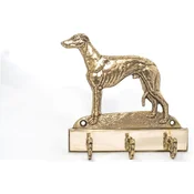 Whippet, angleški hrt - obešalnik za ključe s psom, medeninasto držalo za pasje dodatke, elegantna dekoracija hodnika znamke