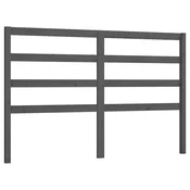Vidaxl Posteljno vzglavje sivo 146x4x100 cm trdna borovina