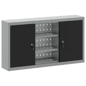 Vidaxl Omarica za orodje s polico Črna in siva 100 x 20 x 55 cm