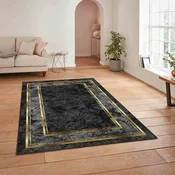 Conceptum Hypnose Tepih HM-CRP25-38, Pravougaoni, 120 x 180 cm, Crno-zlatne boje