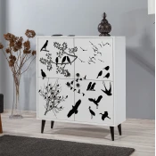 Hanah Home Komoda Multilux Manyas 95x111x36cm Belo-Crna