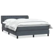 Vidaxl Box spring posteljni z vzmetnico temno siv 160x210 cm žamet