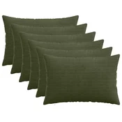 vidaXL Prevleka za blazino 6 pcs HEERLEN Zelena 50 x 80 cm korduroy
