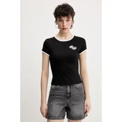 Kratka majica Karl Lagerfeld Jeans ženska, črna barva, A2W17098