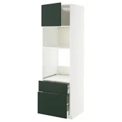 METOD/MAXIMERA Visoka omara za vgrad gspd aparate, bela/Havstorp globoka zelena, 60x60x200 cm