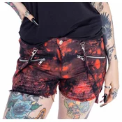 Ženske kratke hlače Heartless - DEMELZA - ČRNA/RDEČA TIE DYE - POI1135