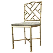 Casa Padrino luxury Art Nouveau wrought iron garden chair gold/green H. 98 cm
