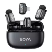 BOYA mikrofon – mini 2-01 (bežični, AI poništavanje buke, crni, 2TX+2RX, Lightning, USB-C)