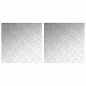 Vidaxl Stopnice Kvadrat 2 szt. srebrna 50 x 50 cm Aluminij