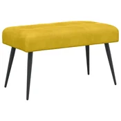 Vidaxl Klop s gumbnim oblazinjenjem Rumena 80 x 40 x 46 cm Žamet