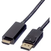 ROLINE Roline DisplayPort / HDMI adapterski kabel DisplayPort vtič\, HDMI-A vtič 1.00 m črna 11.04.5785 zaščiten DisplayPort kabel, (20415253)