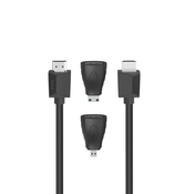 HAMA Hitri kabel HDMI™, Ultra-HD 4K, Ethernet, 1,50 m + 2 adapterja HDMI™