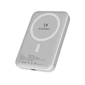 WOZINSKY Magnetna zunanja baterija 10.000 mAh s kablom USB-C dolžine 25 cm – bela