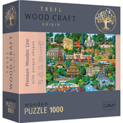 TREFL Wood Craft Origin Puzzle Znana mesta Francije 1000 kosov