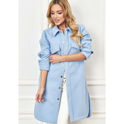 Blue coat with shirt cut long Lalous