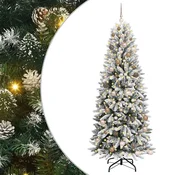 Vidaxl Umetna božična jelka z bučko 210 cm 300 LED Toplo bela