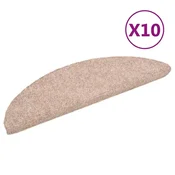 Vidaxl Preproge za stopnice samolepilne 10 kosov 56x17x3 cm svetlo rjave polkrožne