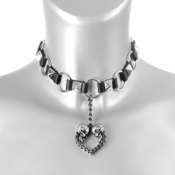 Ovratnica/choker Double Skull Heart - LSF9 59