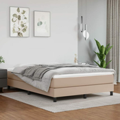 Greatstore Vzmetnica z žepkasto vzmetjo kapučino 140x190x20 cm um. usnje