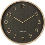 SEGNALE Stenska ura, 38 cm, motiv temnega lesa