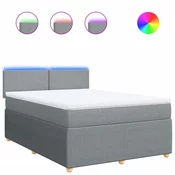 vidaXL vidaXL Box spring postelja z vzmetnico svetlo siva 160x200 cm žamet, (21304817)