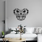 WallXpert metalni zidni ukras DEC-BL009, geometrijska glava koale, 30 x 40 cm, crni