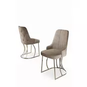 HANAH HOME Set stolica (4 dela) Puva Cappuccino Chrome