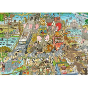 Ravensburger Puzzle Pogled v vzvratno ogledalo: Safari 1000 kosov