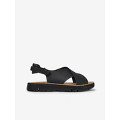 Black Womens Leather Camper Sandals - Women