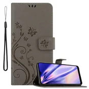 Cadorabo CADORABO Samsung Galaxy A21 v klasična črna - ovitek v cvetličnem dizajnu z magnetnim zapiranjem, stoječo funkcijo in režami za kartice, (20566793)