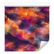 Akvarelna tapeta Galaxy rdeča in sliva 50x1000 cm
