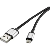 Renkforce iPad/iPhone/iPod Podatkovni/napajalni kabel [1x Apple Dock vtič Lightning - 1x USB 2.0 vtič A] 0.50 m temno sive barve