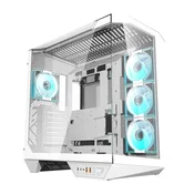 darkFlash Računalniško ohišje DARKFLASH DY470 + 4 ventilatorji (belo)
