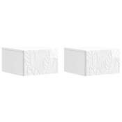 vidaXL Stenski nočni omarici 2 pcs Bela visok sijaj 49 x 34,5 x 20 cm