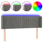 Vidaxl LED posteljno vzglavje svetlo sivo 147x16x78/88 cm žamet
