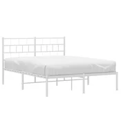 shumee vidaXL Kovinski posteljni okvir z vzglavjem bel 150x200 cm