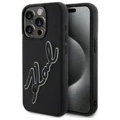 slomart Etui Karl Lagerfeld 3D Rubber Signature za iPhone 15 Pro - črno