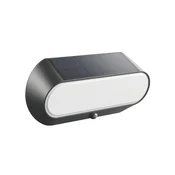 Ovalna solarna zidna lampa sa senzorom pokreta, 5W, 500lm, 4000K, crna