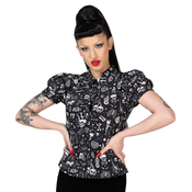 Ženska srajca KILLSTAR - The Heat Button Up - Black/White - KSRA010896