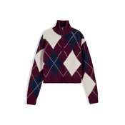 Tommy Jeans Pulover marine/vinsko rdeča/off-bela