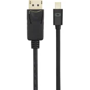 Renkforce Renkforce Mini-DisplayPort/DisplayPort adapterski kabel mini DisplayPort vtič, DisplayPort vtič 2 m črna RF-4538176 pozlačeni konektorji DisplayPort k, (20418837)