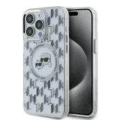 slomart Etui Karl Lagerfeld IML Monogram Karl & Choupette Head MagSafe za iPhone 15 Pro Max - prozorno